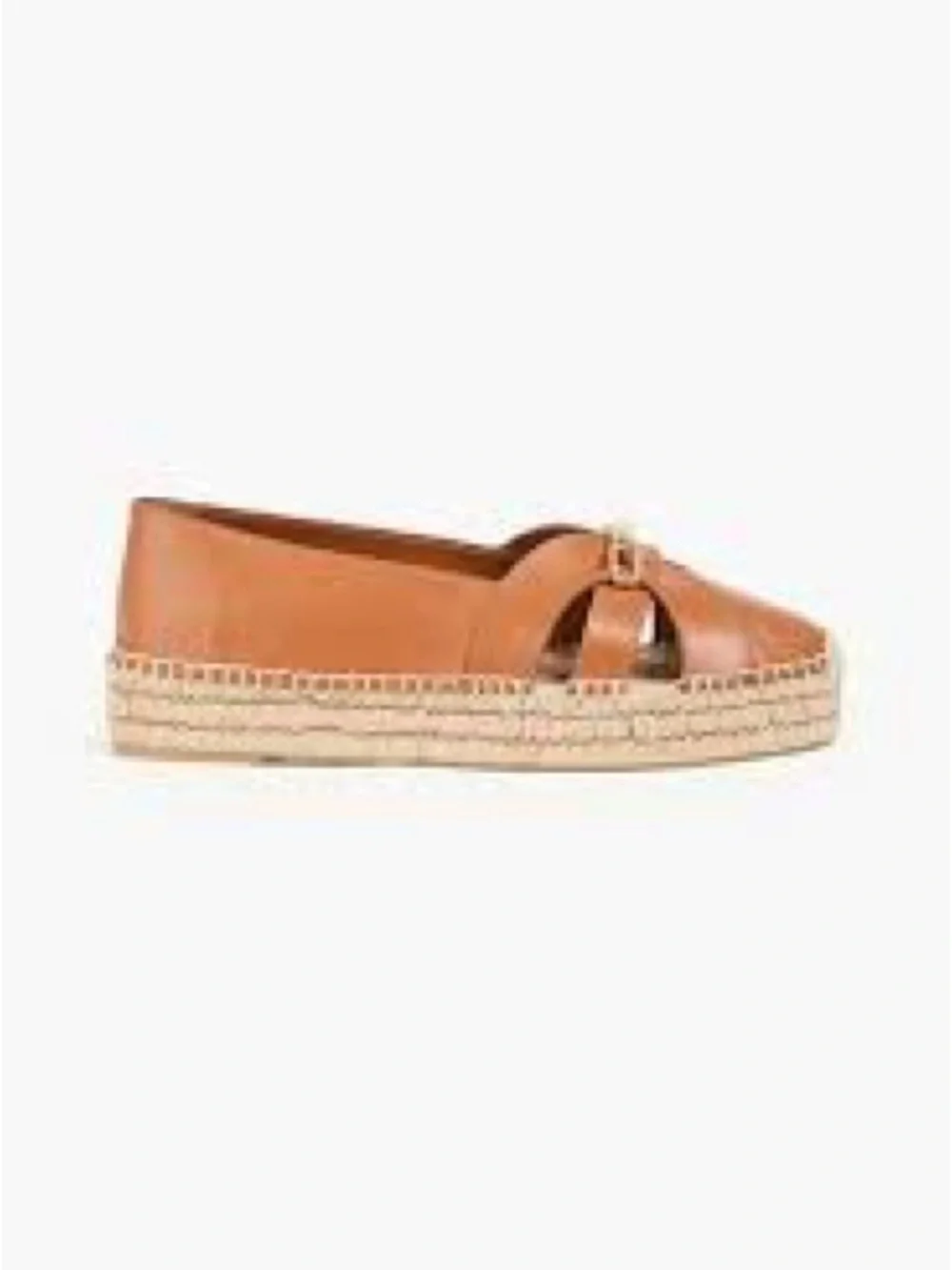 Zimmermann Brown Leather Espadrille Loafers with Gold Accent